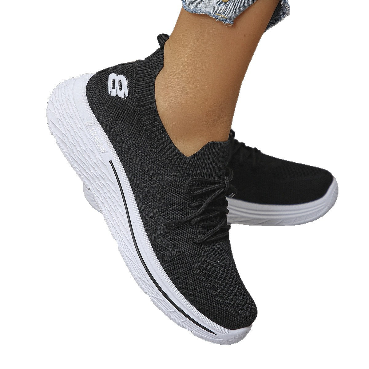 Damen Sportliche Sneakers mit elastischem Kragen und atmungsaktiver Mesh-Oberfläche R&B