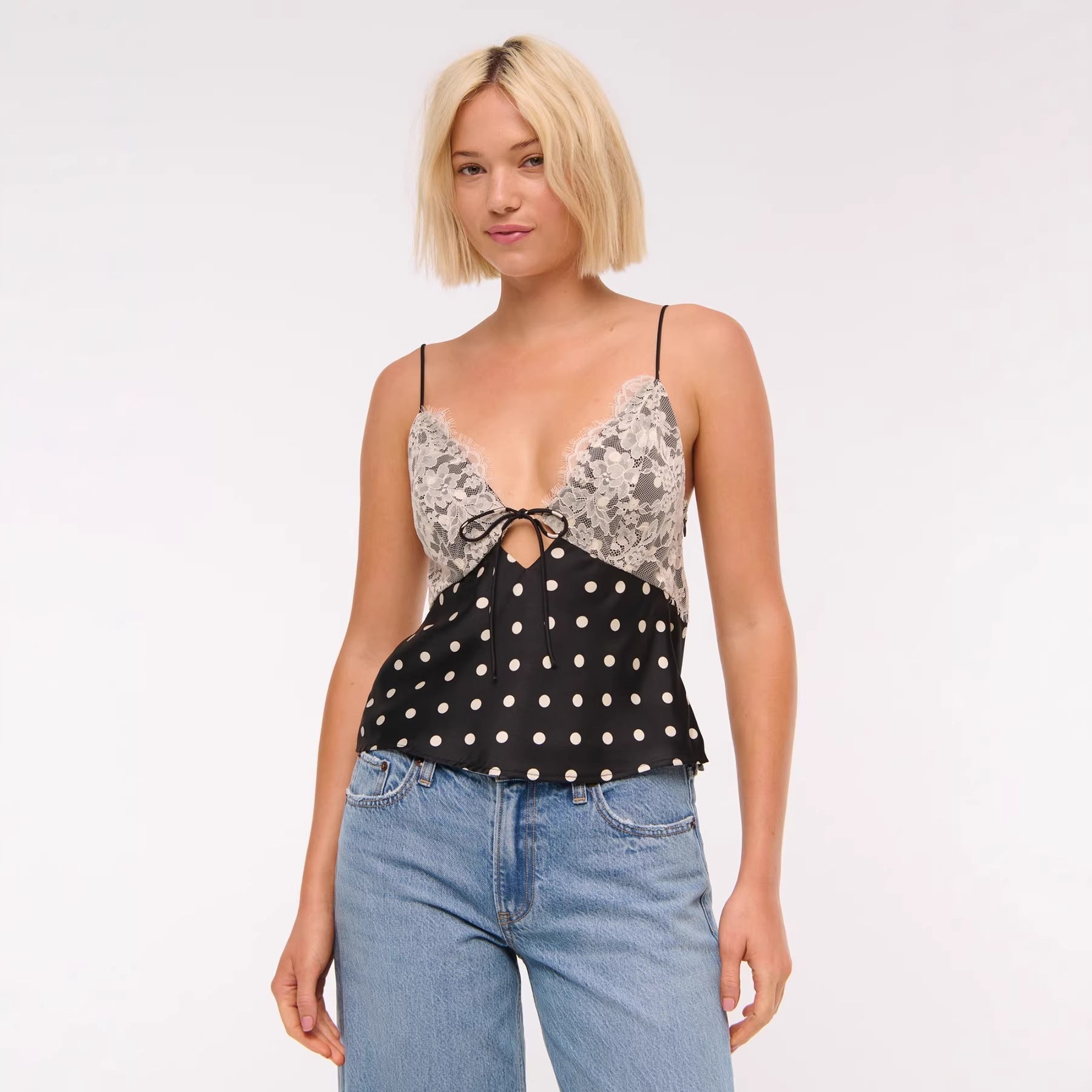 Damen Elegantes Negligé mit Spitzenakzenten R&B