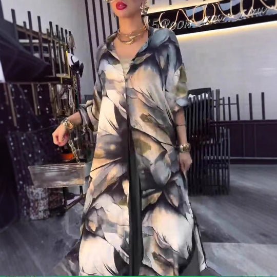 Damen modisches Longshirt mit floralem Druck und lässigem Schnitt R&B
