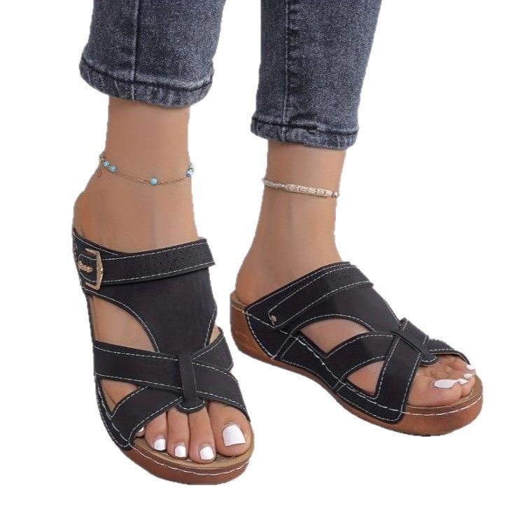 Damen komfortable Sandalen mit verstellbarem Riemendesign und anatomischem Fußbett R&B