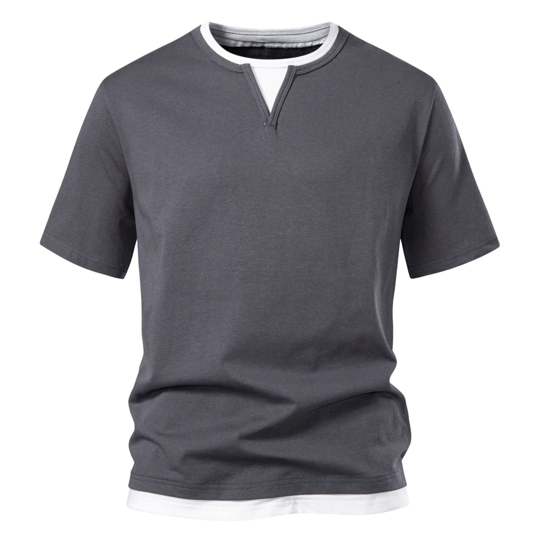 Herren Kurzarmshirt mit modernem Stehkragen R&B