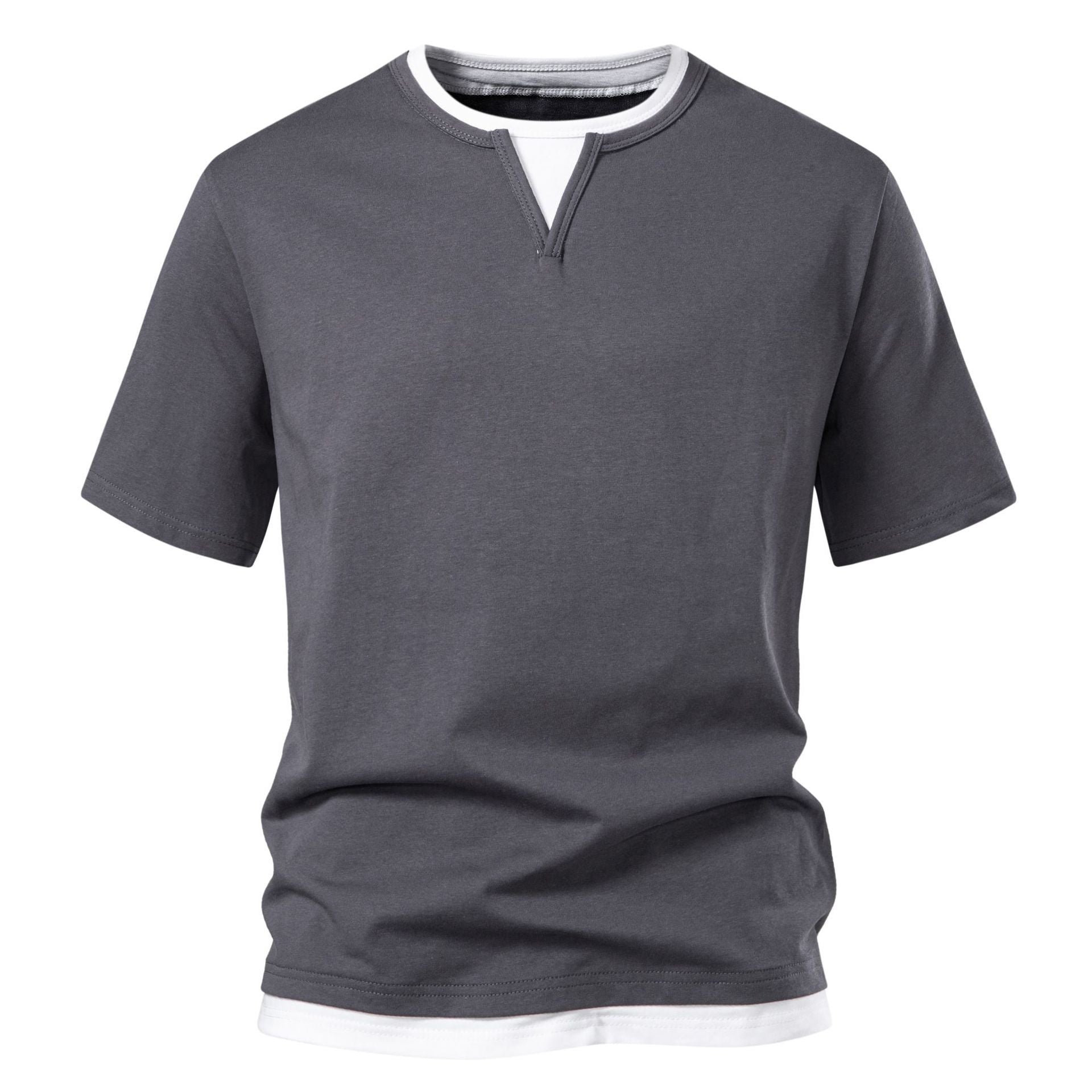 Herren Kurzarmshirt mit modernem Stehkragen R&B