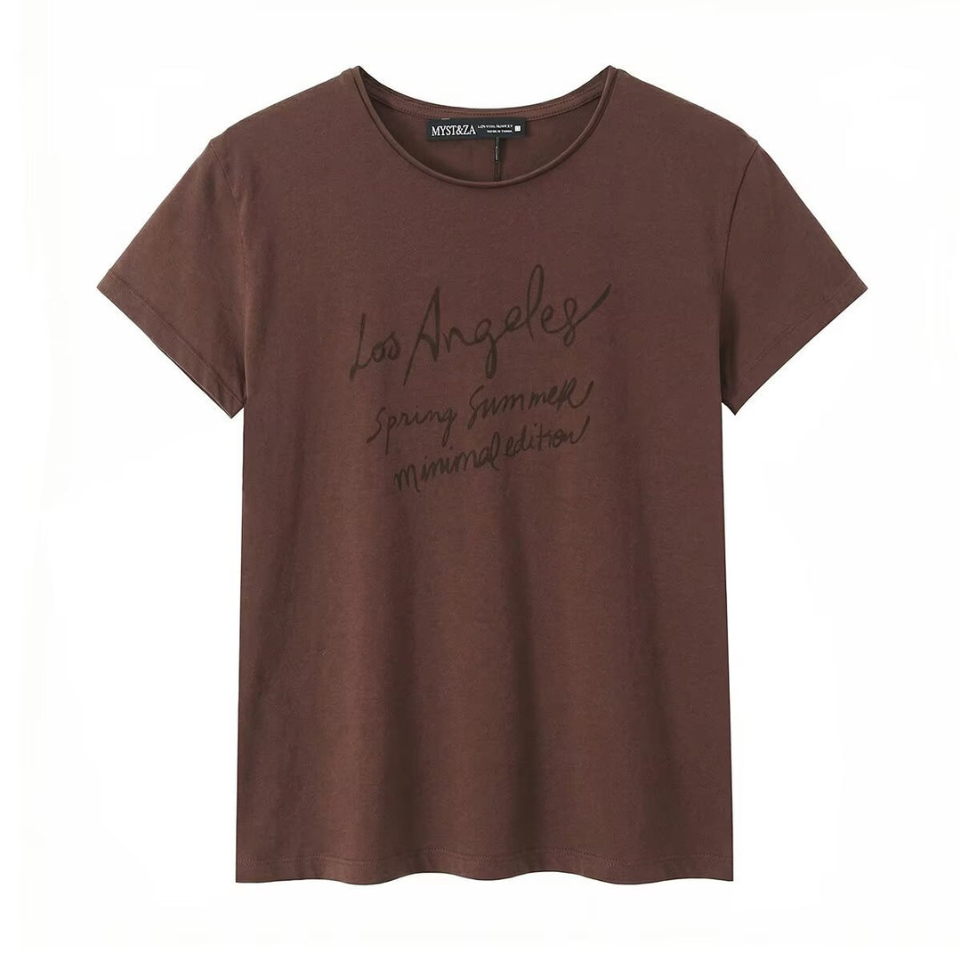 Damen T-Shirt mit minimalistischem Design und exklusivem Druck R&B