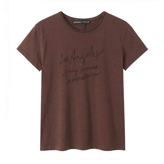 Damen T-Shirt mit minimalistischem Design und exklusivem Druck R&B