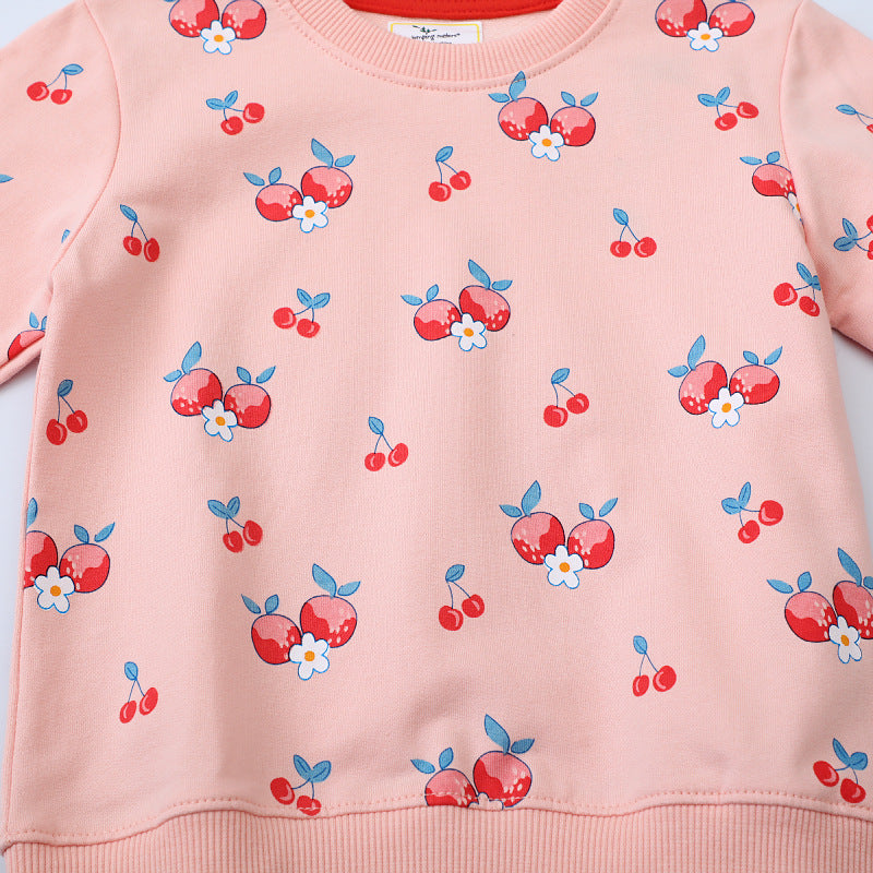 Mädchen Sweatshirt mit fröhlichem Kirsch-Design R&B