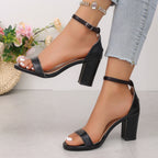 Damen elegante High-Heels mit ankle strap und komfortablem Blockabsatz R&B