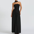 Damen Maxi-Kleid mit elegantem schulterfreiem Design und asymmetrischem Schnitt R&B