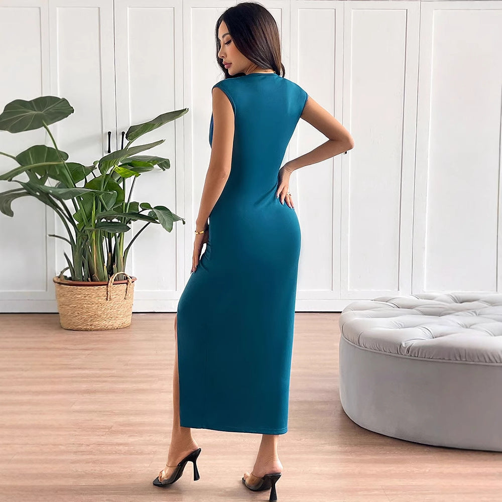 Damen Maxikleid mit elegantem Drapé R&B