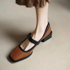 Damen elegante Mules mit Riemen R&B
