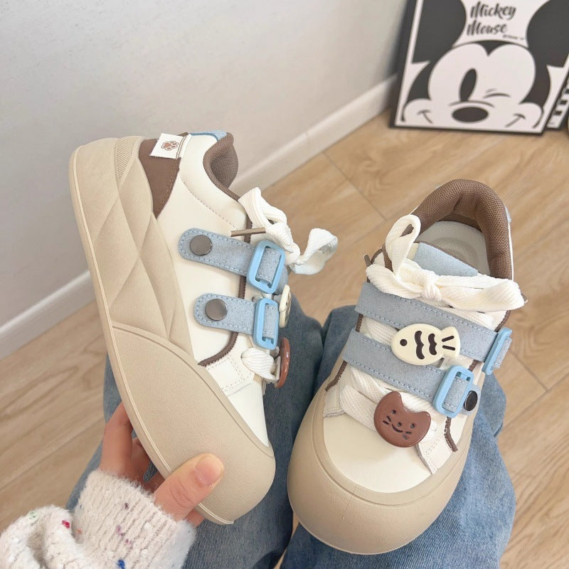 Damen modische Freizeit-Sneaker mit bunten Tierapplikationen