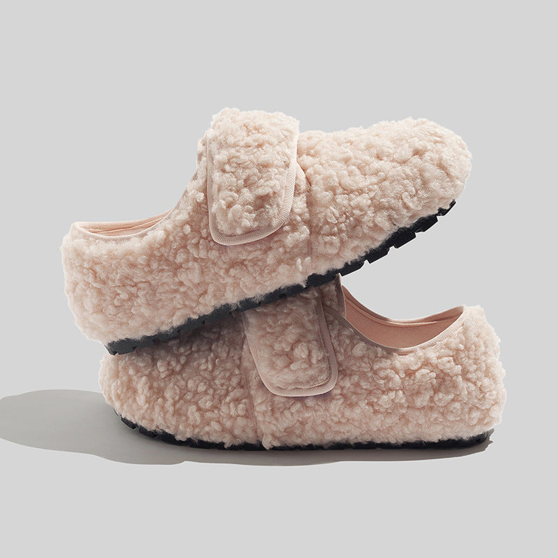 Damen Hausschuhe mit weichem Fleece-Futter und verstellbarem Klettverschluss R&B