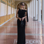 Damen Elegantes Abendkleid mit einseitigem Schulterdesign und raffinierten Details R&B
