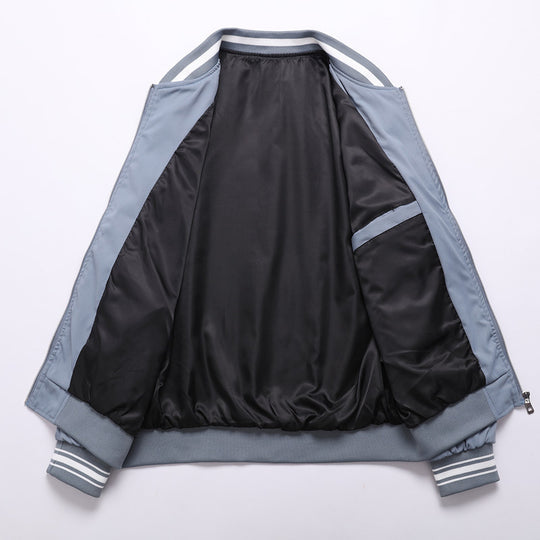 Herren sportliche Bomberjacke im College-Stil mit elastischen Bündchen R&B
