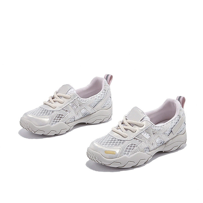 Damen Sportliche Lauf-Sneaker mit atmungsaktivem Netzdesign und stoßdämpfender Sohle R&B