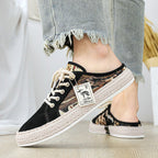 Damen Modische Espadrilles mit trendy Camouflage-Design und elastischem Einschlupf