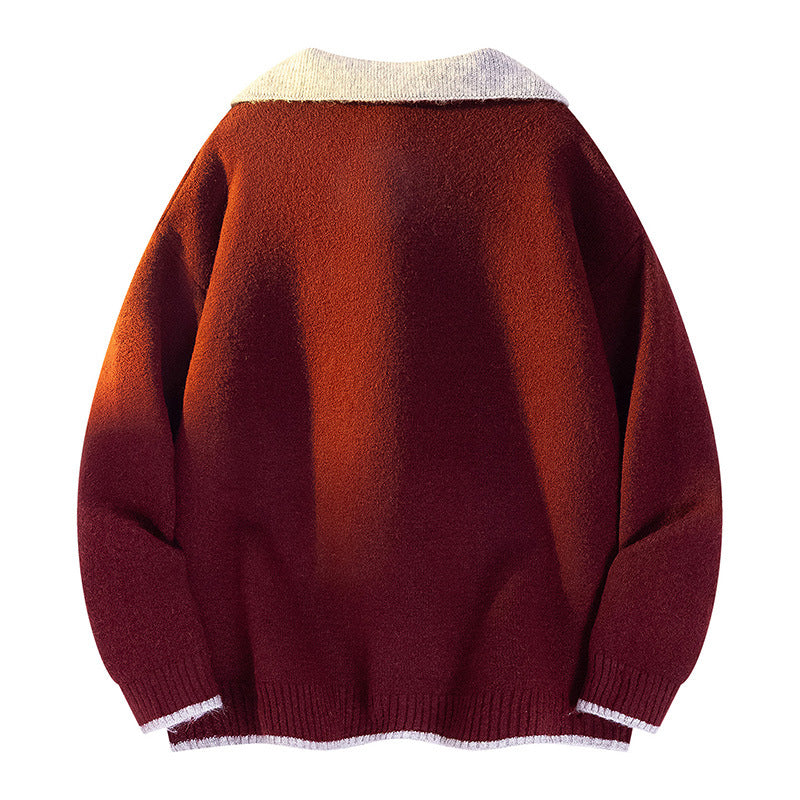 Damen Strickpullover mit V-Ausschnitt und hohem Kragen