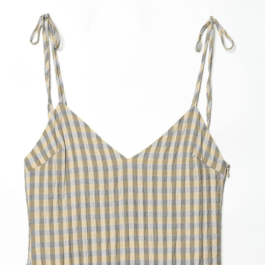 Damen luftiges V-Ausschnitt Sommerkleid mit Rüschen und verstellbaren Trägern R&B