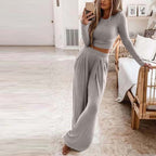 Damen elegante Freizeitanzug mit langen Ärmeln und weitem Schnitt R&B
