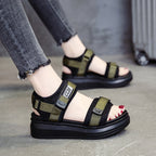 Damen Sportliche Plattformsandalen mit verstellbaren Riemen und rutschfester Sohle EB