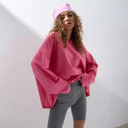 Damen Oversized Sweatshirt mit langen Ärmeln und Rundhalsausschnitt R&B
