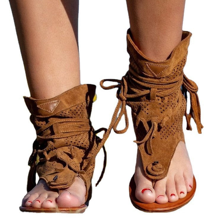 Damen modische Clogs mit atmungsaktiver Perforation und trendiger Schnürung R&B
