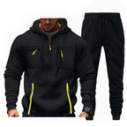 Herren multifunktionaler Kapuzenpullover und Jogginghose Kombination R&B