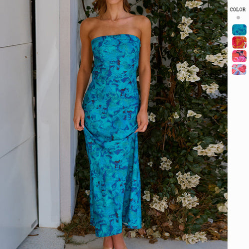 Damen Maxi-Kleid mit schulterfreiem Design und fließendem Schnitt R&B