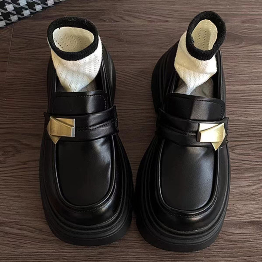 Damen Modische Loafers mit elastischem Socken-Ausschnitt und angesagtem Schnallen-Detail R&B