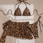 Damen Triangel-Bikini mit Rüschenslip und durchsichtiger Overlay R&B