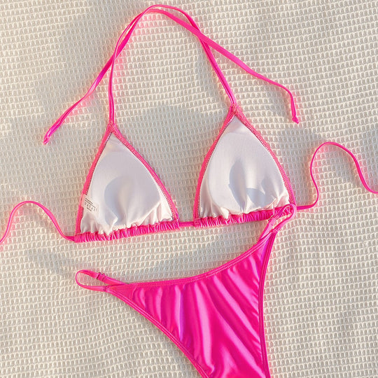 Damen Bikiniset mit verstellbaren Trägern und glänzendem Finish R&B