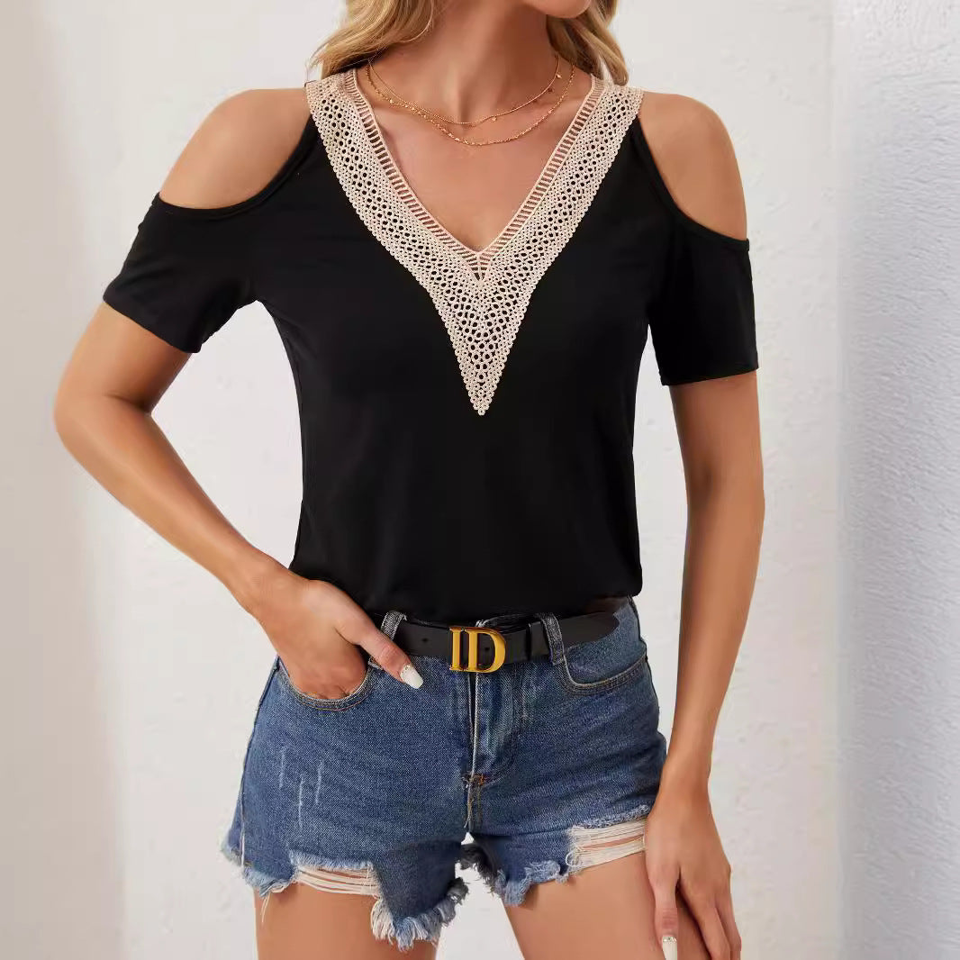 Damen Spitzen-Design Oberteil R&B
