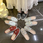 Damen Glamouröse Slipper mit funkelndem Glitzer und dekorativem Schleifen-Detail
