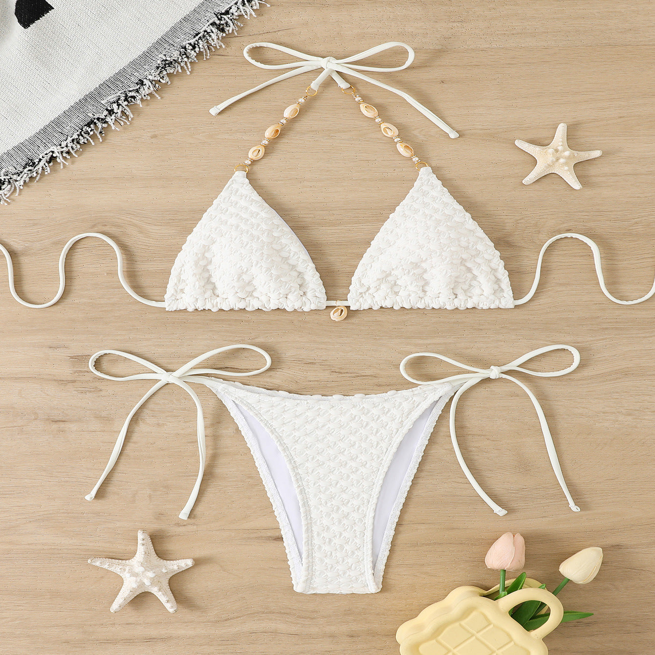 Damen Geflochtener Bikinis mit charmanten Details R&B