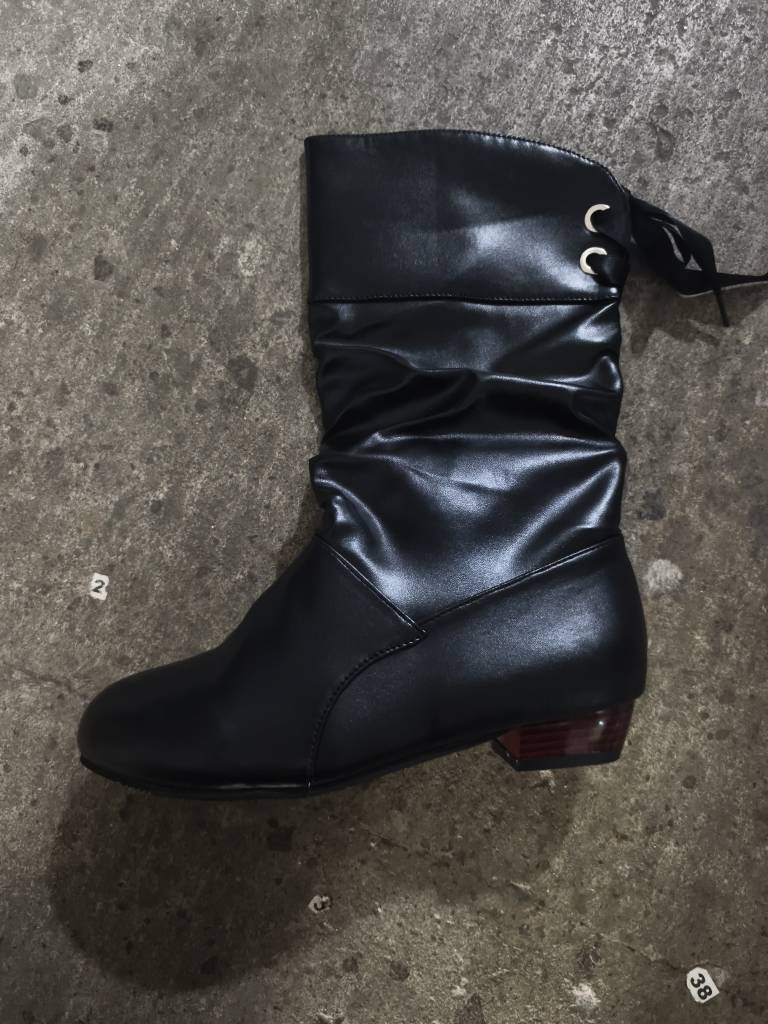 Damen elegante Stiefel mit modischem Raffungseffekt und verspieltem Schleifendetail R&B