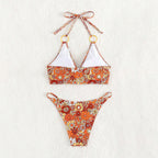 Damen Triangel-Bikini mit raffinierten Rüschendetails und zierlichen Schnüren