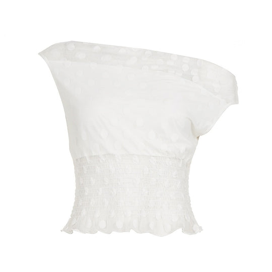 Damen elegantes Oberteil mit asymmetrischem Schnitt und Rüschendetails R&B