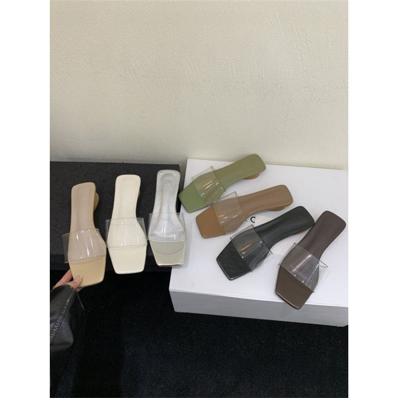 Damen stilvolle transparente Slippers R&B
