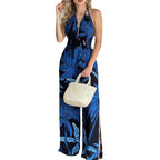 Damen eleganter Jumpsuit mit Spaghettiträgern und hohen Seitenschlitzen R&B