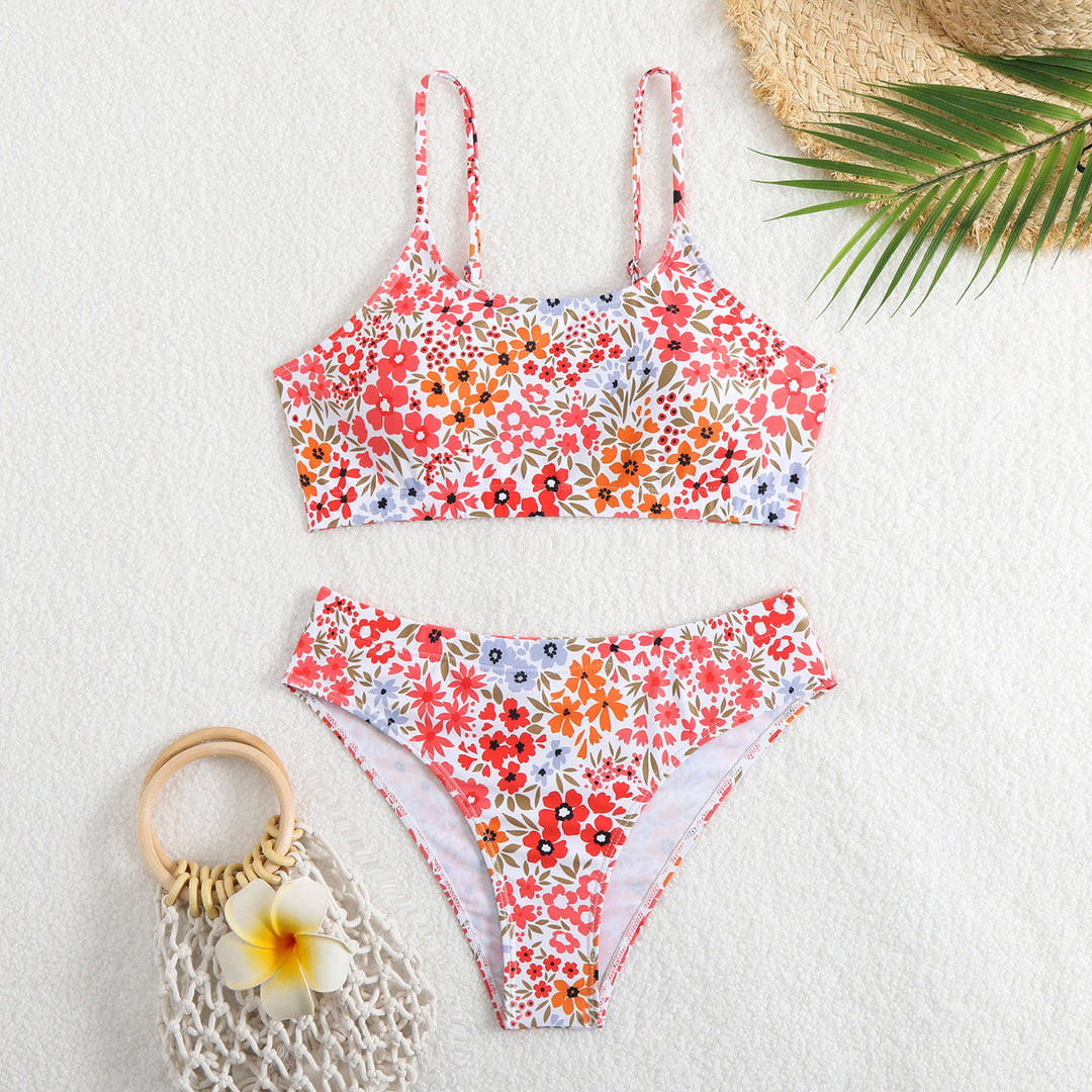 Damen Bikini-Set mit floralen Mustern und hoher Taille R&B