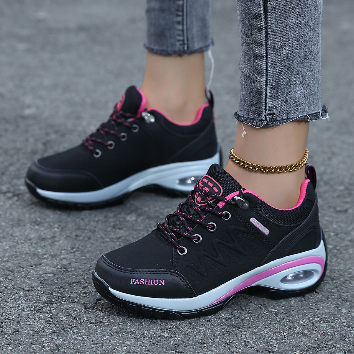 Damen Sportliche Dämpfungssneakers mit atmungsaktivem Obermaterial