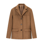 Damen klassische Blazerjacke aus weichem Material mit aufgesetzten Taschen R&B