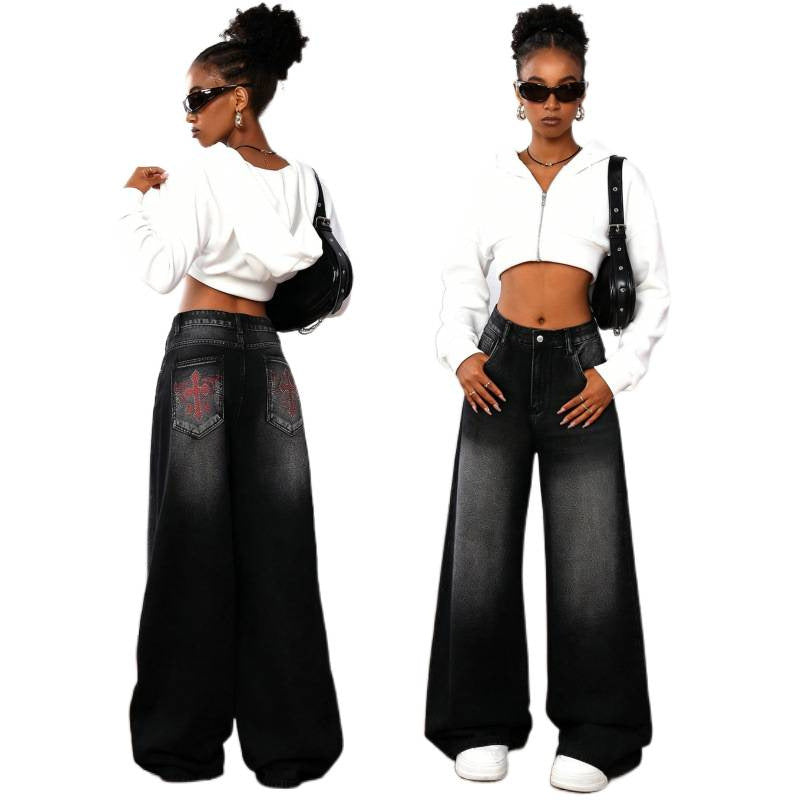 Damen Weite Jeans im Urbanen Stil mit Exklusivem Design R&B