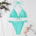 Damen Triangel-Bikini mit verstellbaren BindR&Bändern und elastischem Bund R&B