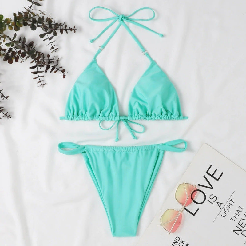 Damen Triangel-Bikini mit verstellbaren BindR&Bändern und elastischem Bund R&B