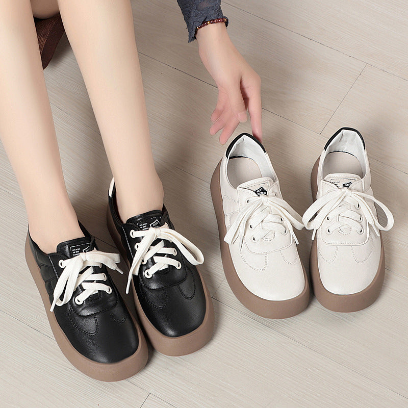 Damen Trendige Plateau-Sneaker aus hochwertigem Kunstleder mit bequemer Sohle R&B