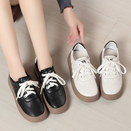 Damen Trendige Plateau-Sneaker aus hochwertigem Kunstleder mit bequemer Sohle R&B