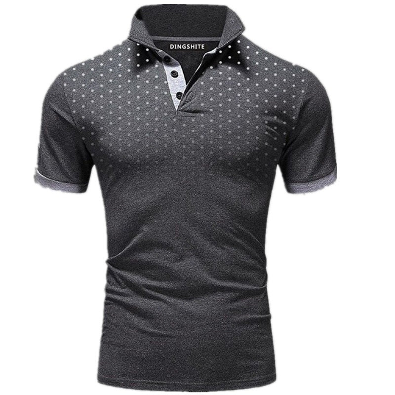 Herren Poloshirt mit modernen Punktdesign und atmungsaktiven Eigenschaften R&B
