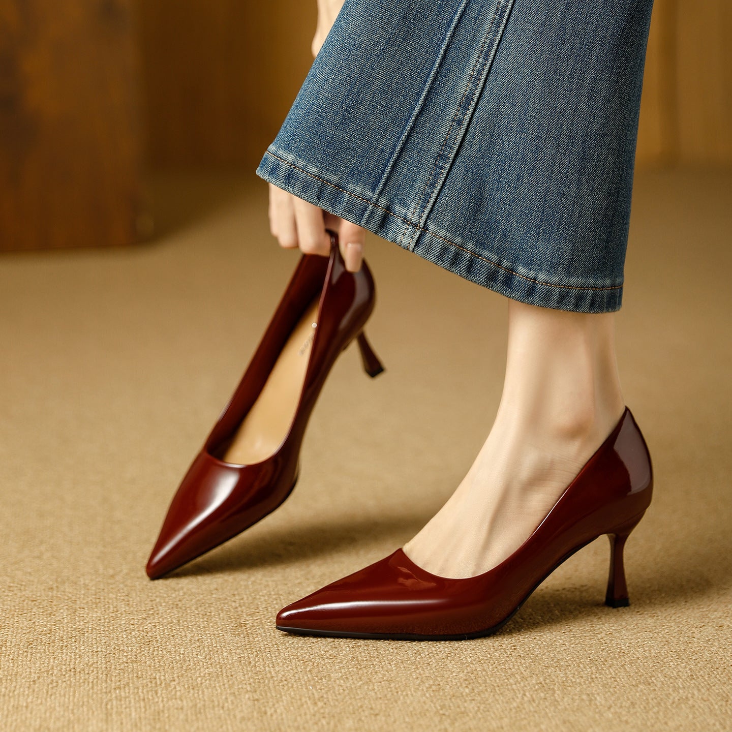 Damen elegante spitze Pumps mit komfortablem Absatz