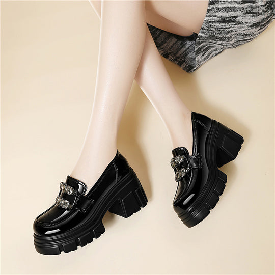 Damen Elegante und auffällige Plateau-Schuhe mit Zierschnalle R&B