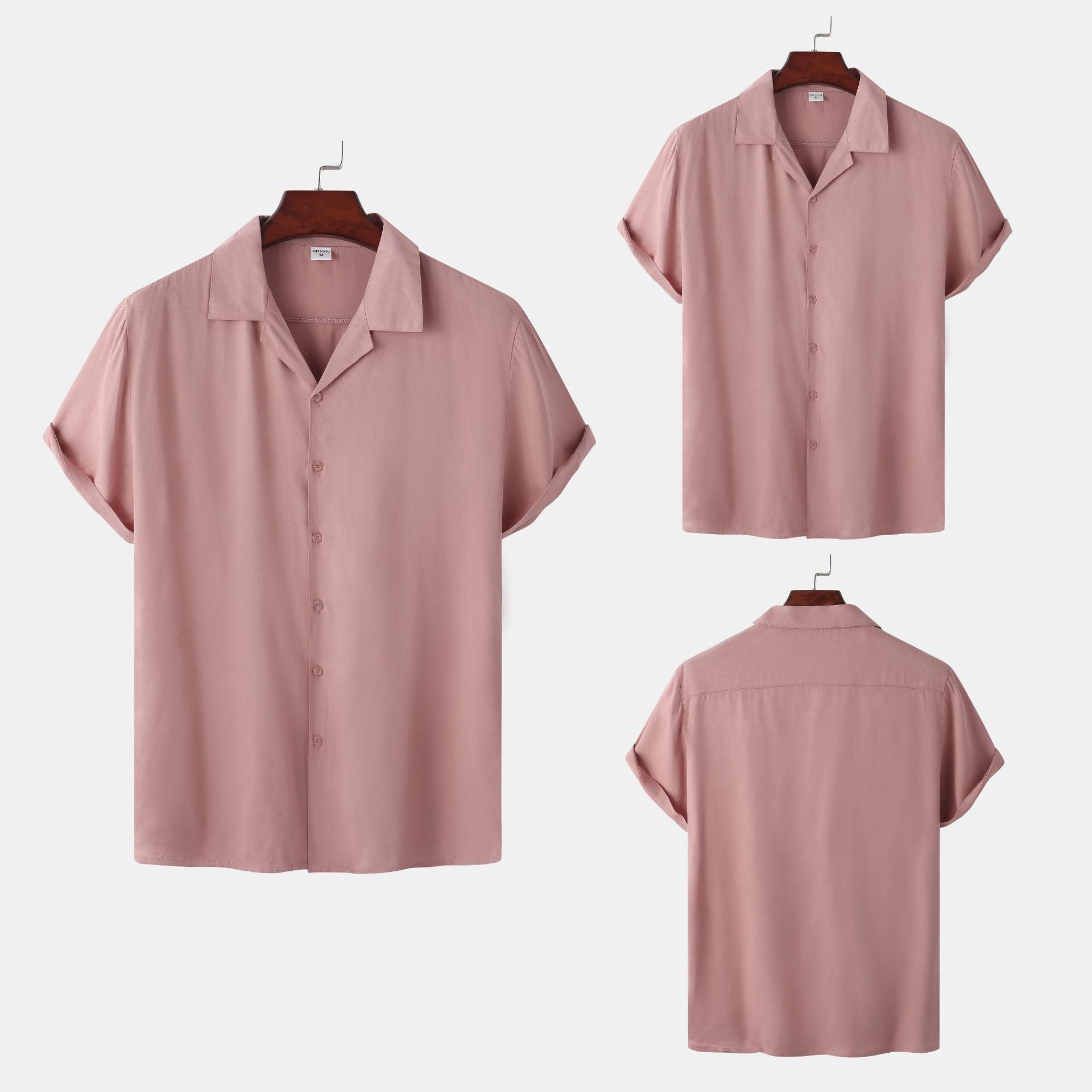 Damen Kurzarmhemd mit modernem Satin-Finish und klassischem Kragen